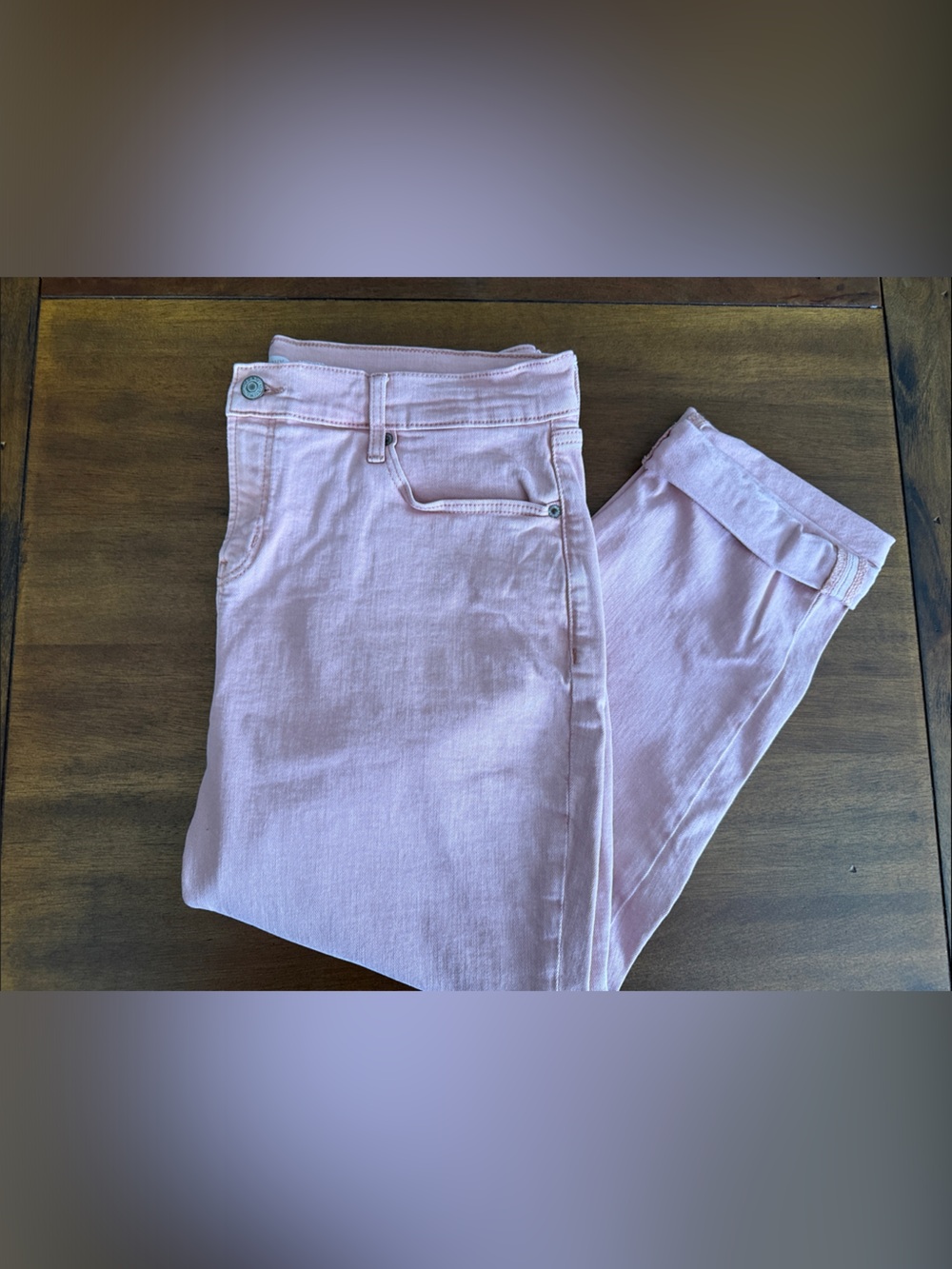 Old Navy Pale Pink Cropped Ankle Jeans